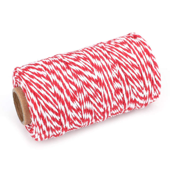 jijAcraft Red and White Twine String, 328 Feet Christma