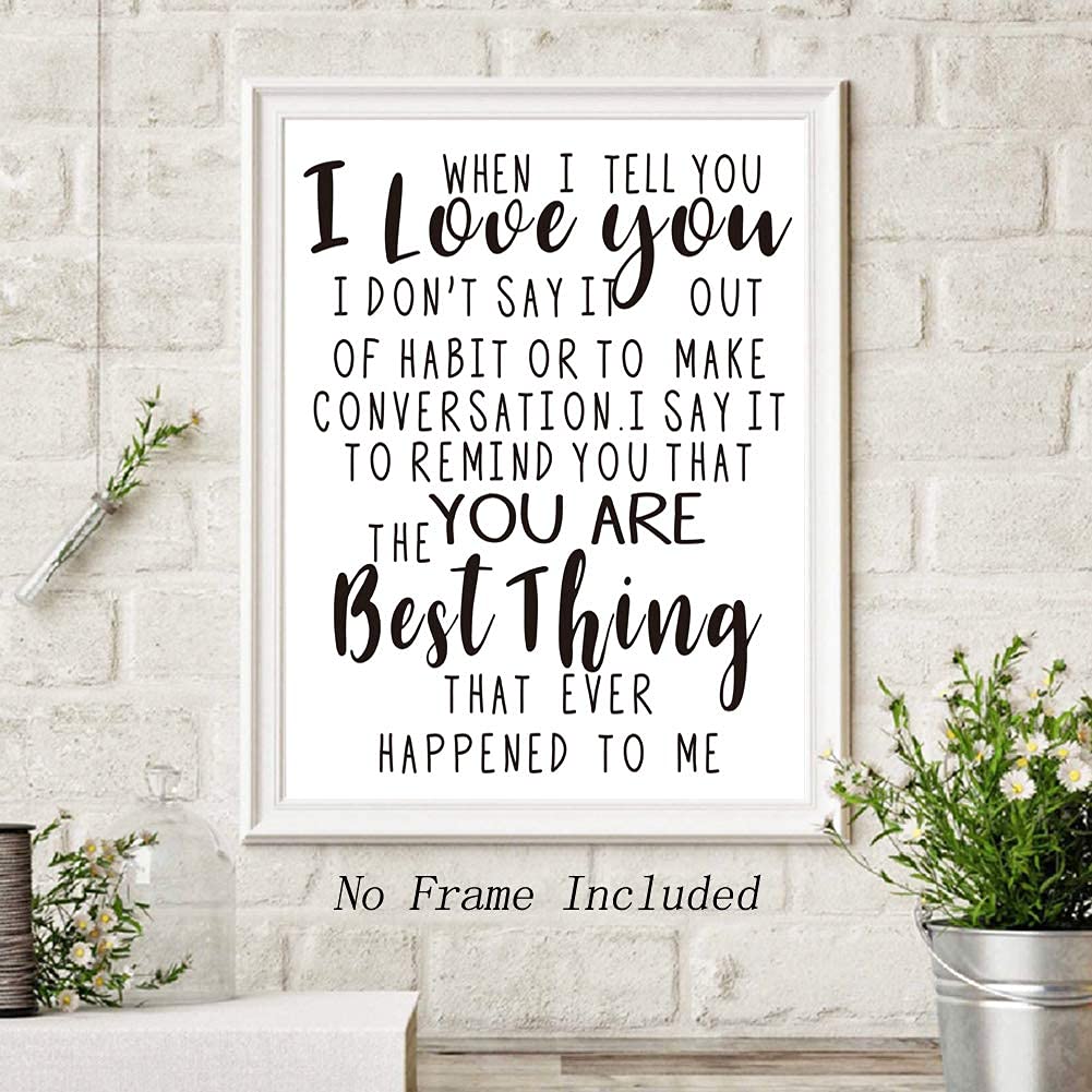 Unframed Family Romantic Art Painting Marriage Newlyweds Poster Inspirational Lettering Print,Set of 1(12 x16 ) Canvas Couple Bedroom Wall Art Decor,Great Lovers Gift for Girls