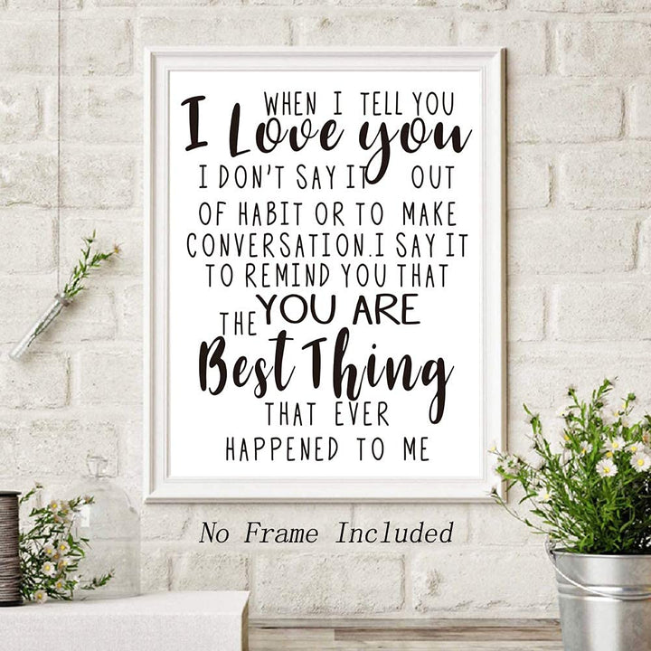 Unframed Family Romantic Art Painting Marriage Newlyweds Poster Inspirational Lettering Print,Set of 1(12 x16 ) Canvas Couple Bedroom Wall Art Decor,Great Lovers Gift for Girls