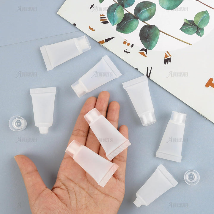 AUEAR, 24 Pack 5ml Empty Refillable Plastic Soft Tubes Squeeze Cosmetic Bottles Packing Sample Bottles Mini Containers for Body Lotion Shower Gel Shampoo Cleanser