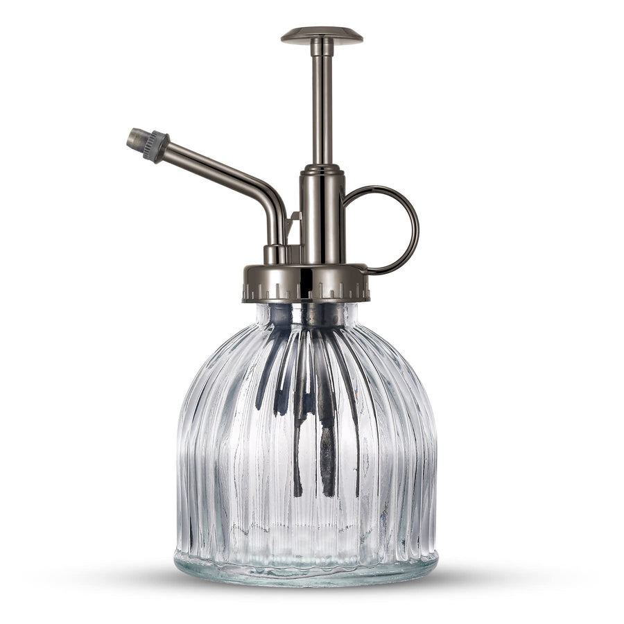 Glass Plant Mister Water Spray Bottle, 200 ML Glass Plant Spritzer Mister Bottle, Vintage Style Glass Succulent Watering Bottle with Top Pump, Plant Sprayer Mister for Indoor Plants - Clear