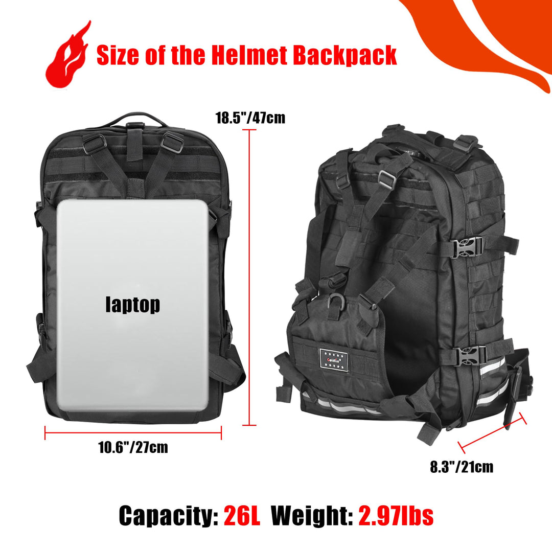 Motorcycle Helmet Backpack Large Capacity Motorcycle ATV/UTV Cycling Riding Helmet Holder Bag Military Helmet Molle Storage Bag Waterproof Tactical Hiking Backpack