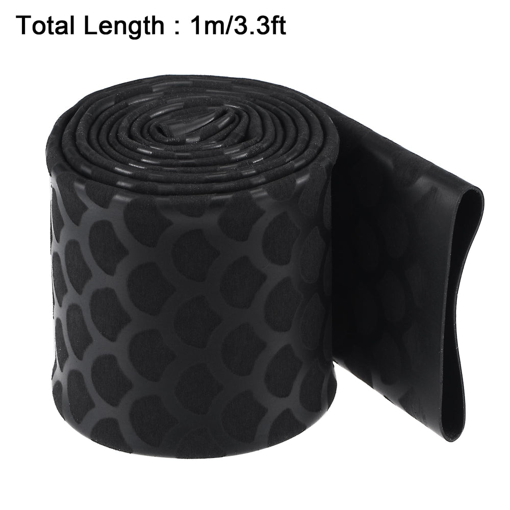 Heat Shrink Wrap Tubing Sleeve for Fishing Rod Grips Handle, 56mm Flat 3.3ft 2:1 Ratio Black