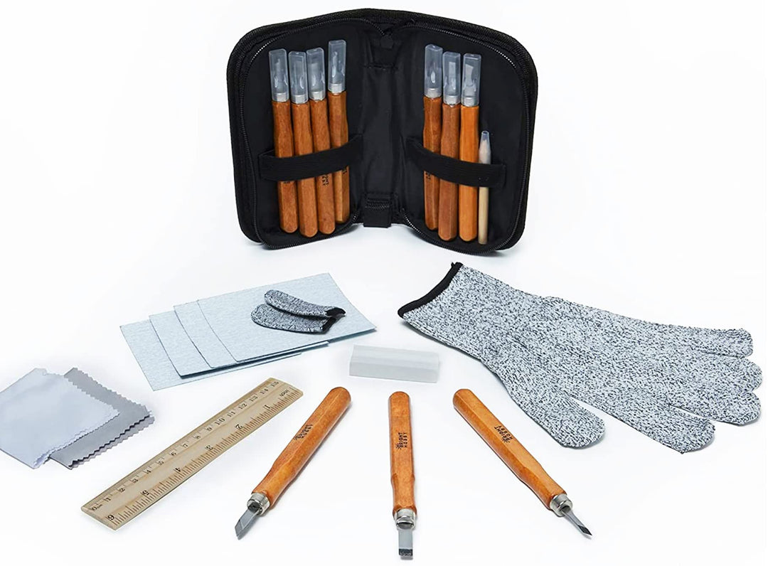 26-Pieces Wood Carving Tools Kit for Beginners, Professionals, Super Sharp High Carbon Wood Carving Knife Set, Whittling Kit for Multipurpose Sculpting, Soap, Pumpkin Carving and More