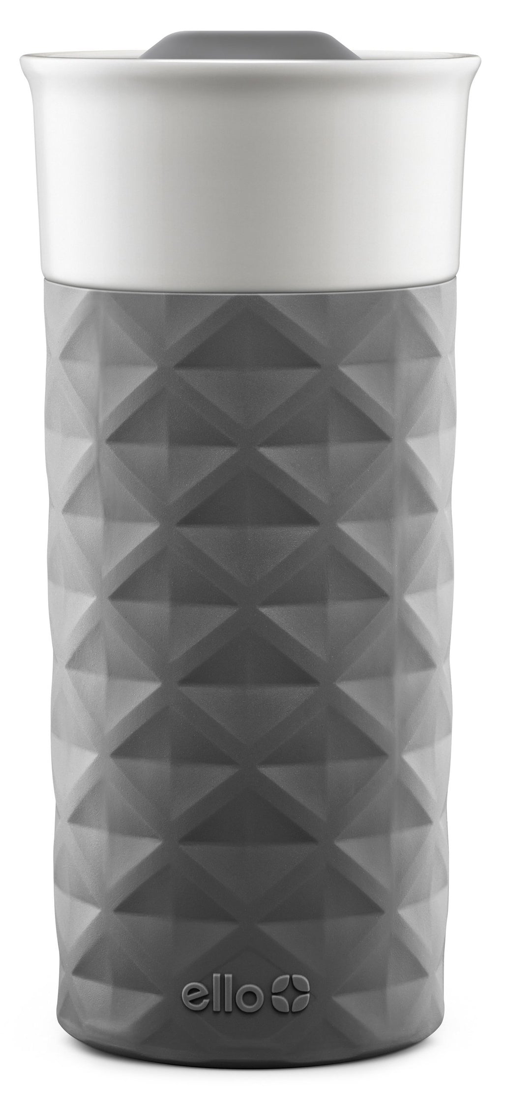 Ogden Ceramic Travel Mug with Splash-Resistant Slider Lid and Protective Silicone Boot, Perfect for Coffee or Tea, BPA Free, Dishwasher Safe, Gray, 16 oz, 758-0438-040