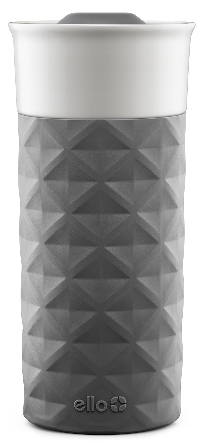 Ogden Ceramic Travel Mug with Splash-Resistant Slider Lid and Protective Silicone Boot, Perfect for Coffee or Tea, BPA Free, Dishwasher Safe, Gray, 16 oz, 758-0438-040