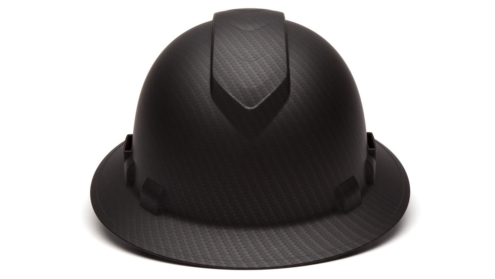 Pyramex Full Brim Hard Hat 4 Point Ratchet Vented Matte Black Graphite Pattern