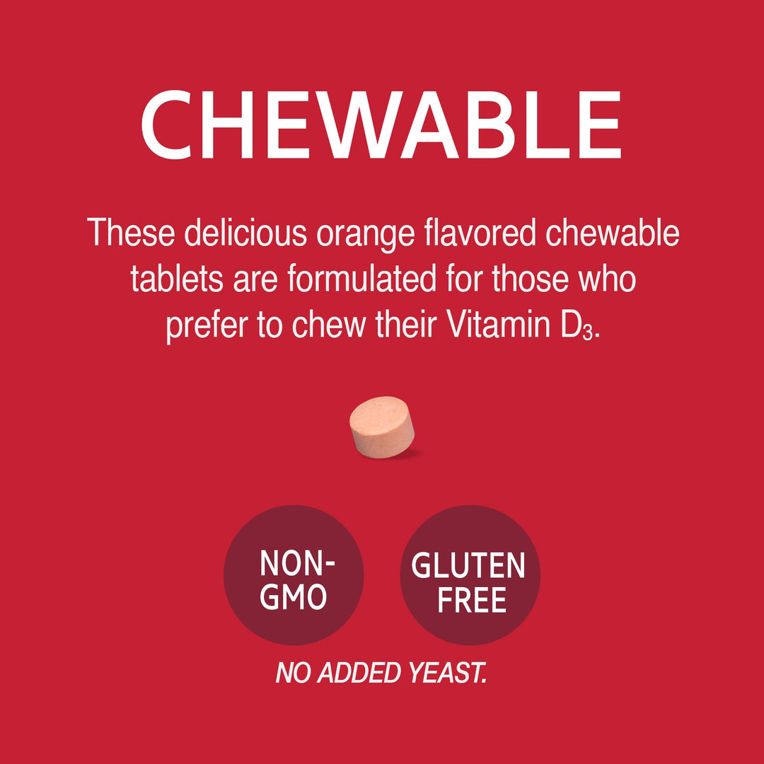 21st Century D3 400 IU Orange Chewable Tablets, 110 Count (Pack of 3)