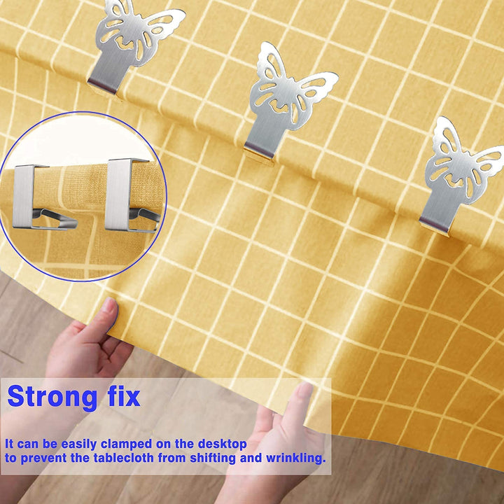 Tablecloth Clips for Outdoor Dining Table 8 pcs Picnic Tables Clips Thickened Strong Stainless Steel,Table Cloth Clips Holders Ideal for Outdoor and Indoor,Kitchen, Picnic,Party(Butterfly)