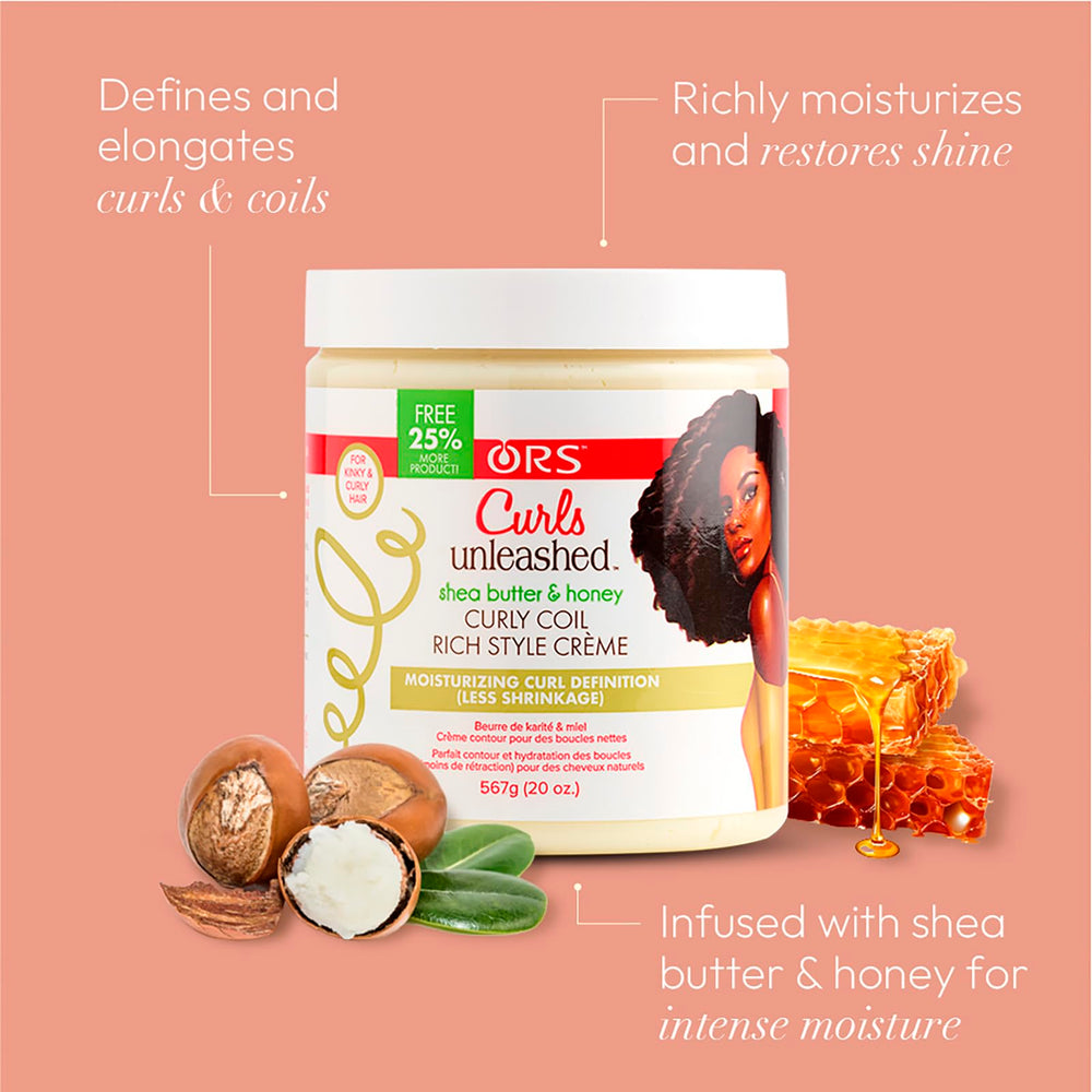 Shea Butter & Honey Curly Coil Rich Style Creme 20 Ounces