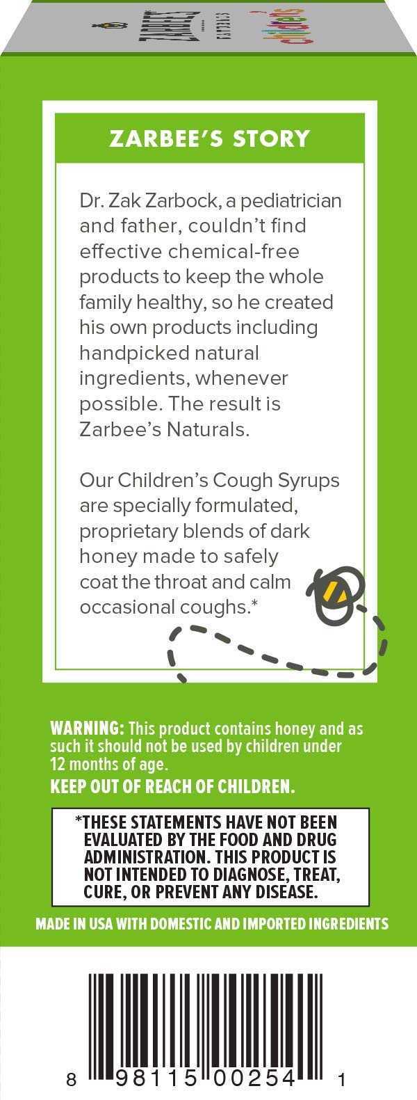 Zarbee's Children's Cough Syrup + Mucus Daytime, Grape 4oz