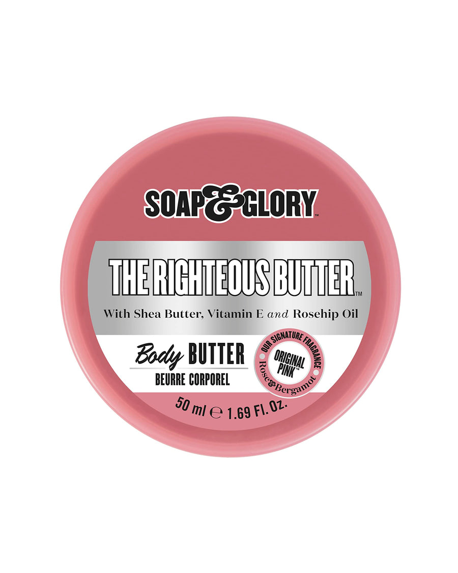 The Righteous Butter Moisturizing Body Butter - Skin Hydration Body Moisturizer with Vitamin E, Rosehip Seed Oil & Shea Butter - Rich Body Cream for Soft & Smooth Skin (50ml)