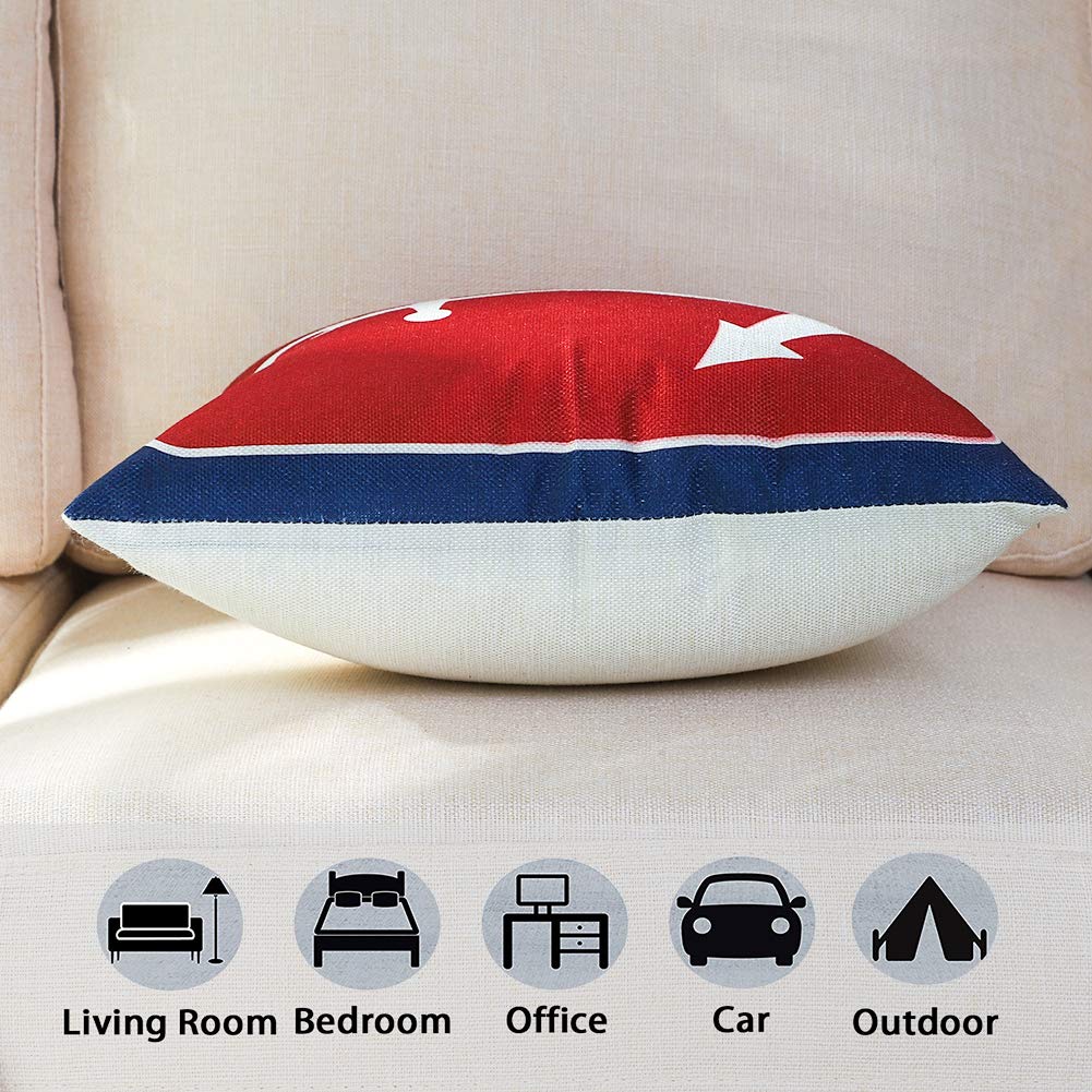 JOTOM Set of 4 Decorative Cushion Covers Square Nautica