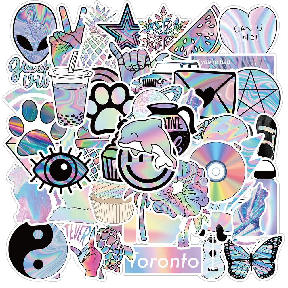 VSCO Stickers for Water Bottles, 50Pcs Waterproof Vinyl Stickers Pack for Hydro Flask, Laptop, Computer, Skateboard, Luggage, Phone, Trendy Cute Aesthetic Stickers for Teen Girls