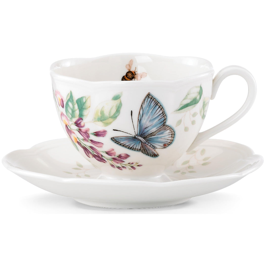 Lenox Porcelain Meadow Cup and Saucer, 1.3 LB, Blue But
