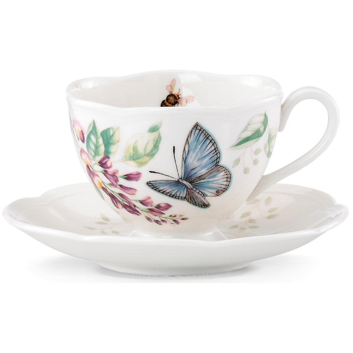 Lenox Porcelain Meadow Cup and Saucer, 1.3 LB, Blue But