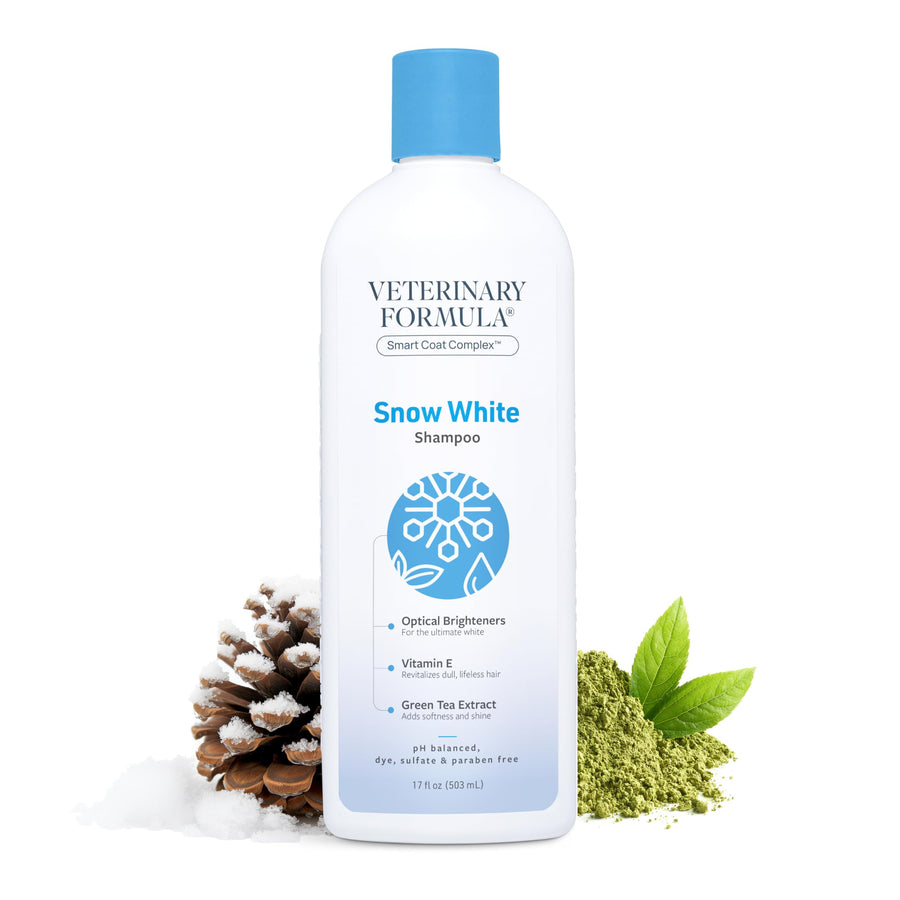 Smart Coat Complex Snow White Shampoo for Dogs and Cats, 17 Fl oz – Gently Remove Stains and Yellowing Without Bleach or Peroxide – Cleans, Deodorizes, and Brightens White Coats