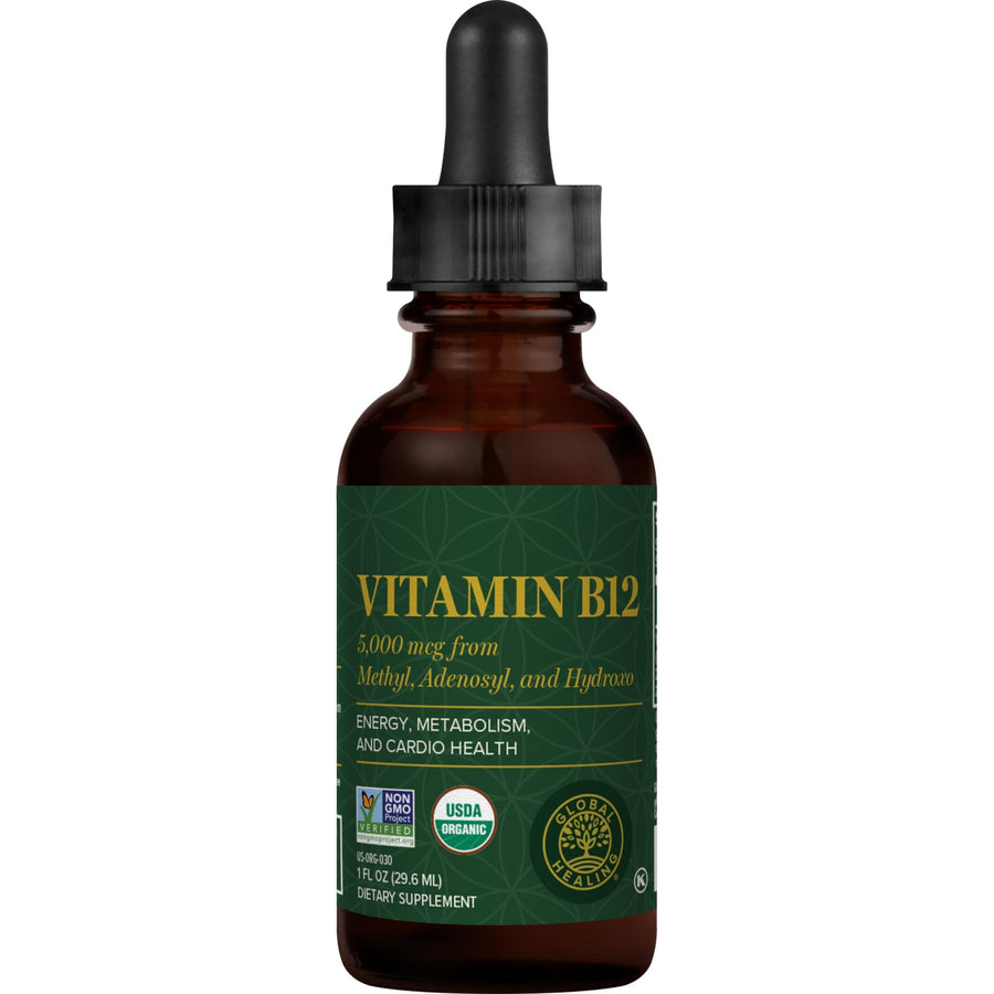 - Vitamin B12 Sublingual 5000 MCG Organic Liquid Supplement, Methylcobalamin, Adenosylcobalamin, Hydroxo Long-Lasting Energy and Healthy Metabolism - Vegan B12 Vitamins (1 Oz)