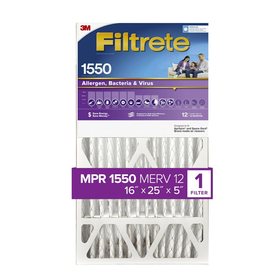 Healthy Living Ultra Allergen Deep Pleat Filter, MPR 1550, 20-Inch x 25-Inch x 4-Inch (4-3/8-Inch Depth), 4-Pack
