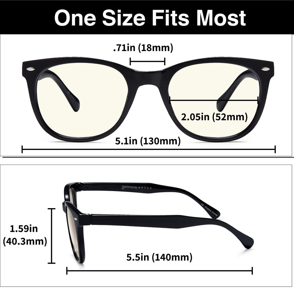 Gamma Ray Blue Light Blocking Glasses for TV, Computer Gaming and Digital Screens with Magnification and Anti Glare UV400