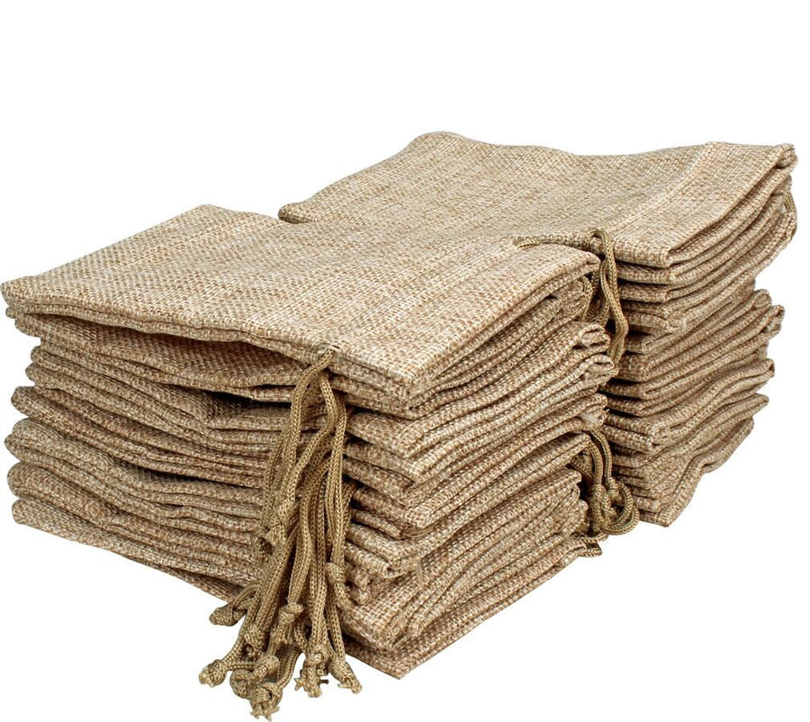 FASOTY Lot of 24 3.5x5 Inch Burlap Bags with Drawstring