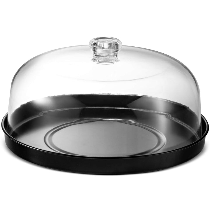 Cake Stand, Cake Plate Server with Dome, Metal Serving Tray and Shaterproof Acrylic Lid