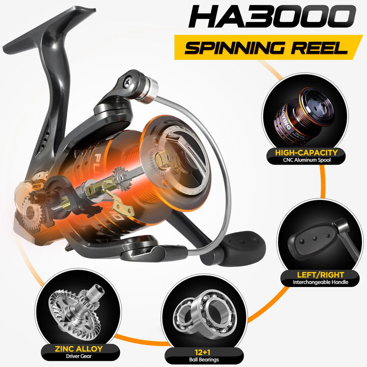 PLUSINNO Fishing Rod and Reel Combos, Bronze Warrior To