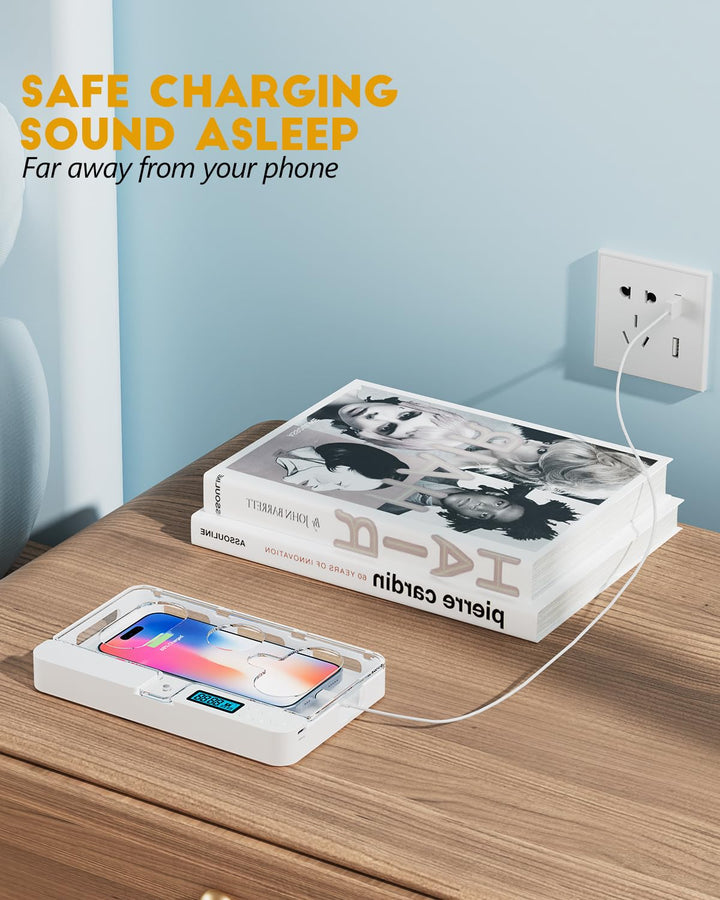Phone Timed Lock Box,Phone Lock Box with Timer for Android Sumsung/Google/iPhone 15/14/13/13 pro/12/11/X/XR/XS/8/ for Kids/Students/Parents to Unplug from Phones, Video Games, Social Media