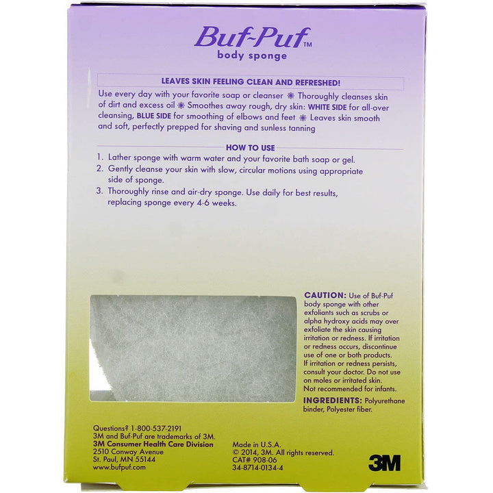 Buf-Puf Buf-Puf Body Sponge, 1 each (Pack of 3)
