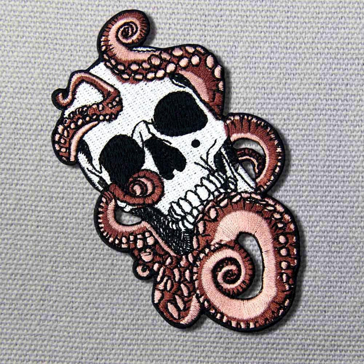 Octopus and Skull Patch Embroidered Applique Badge Iron