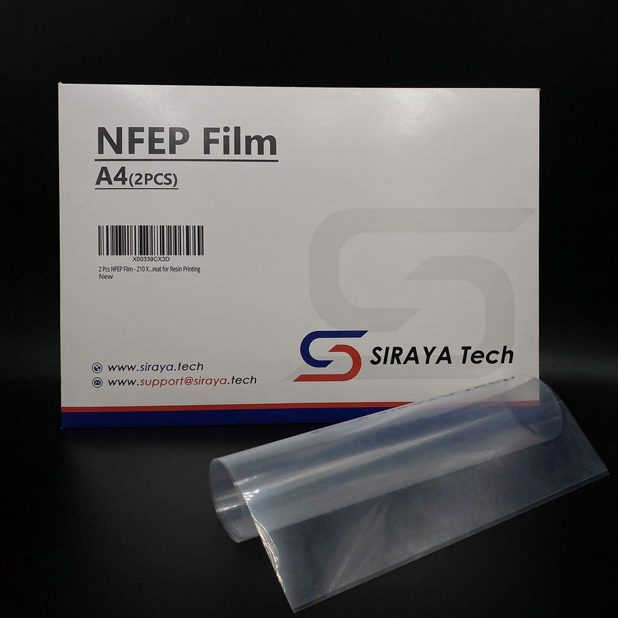 2 Pcs NFEP Film - A4 Size (210 X 297mm) Better Durability Fewer Layer Lines Accurate Print Results Great for Resin Printing Better Performance Over FEP for LCD DLP 3D Printers