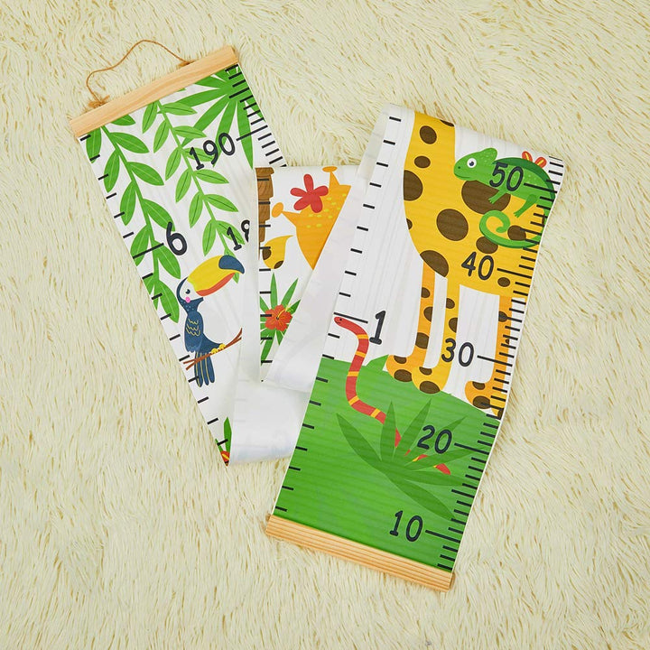 Beinou Baby Growth Chart for Wall Height Chart for Kids Wood Frame Measure Ruler 7.9in x 79in Canvas Hanging Height Measurement for Wall Decor