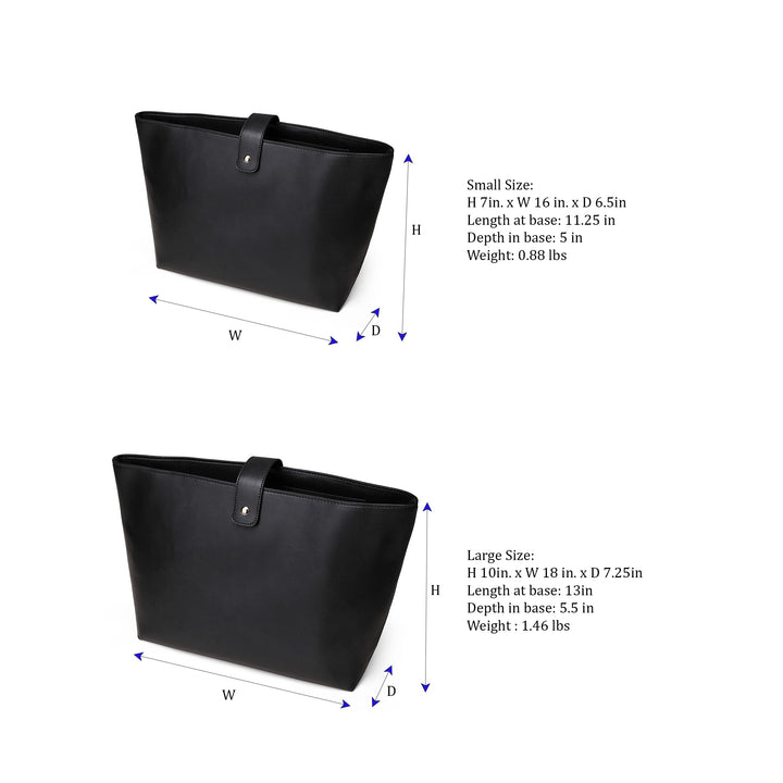 CLEXION Leather Purse Organizer Insert- Leather Bag Insert for Tote & Purse, Black, Size Large