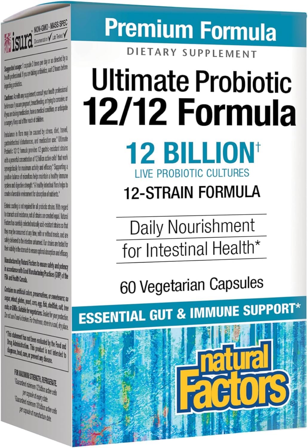 Natural Factors Ultimate Probiotic Women's 4-in-1 Formula for Digestive, Vaginal, Urinary & Immune Support, 10 Strains+Cranberry Extract, 12 Billion CFU, 60 Capsules