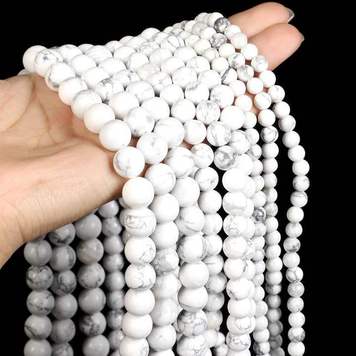 45pcs 8mm White Howlite Turquoise Round Loose Beads for Jewelry Making,Energy Healing Stone Beads,Enjoy DIY Making