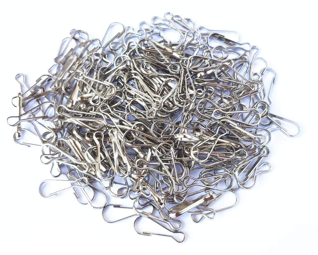 250 Pcs 23 x 8 mm Metal Spring Lanyard Hook for Jewelry Ring Craft and ID Card Key Chain Clip Parts