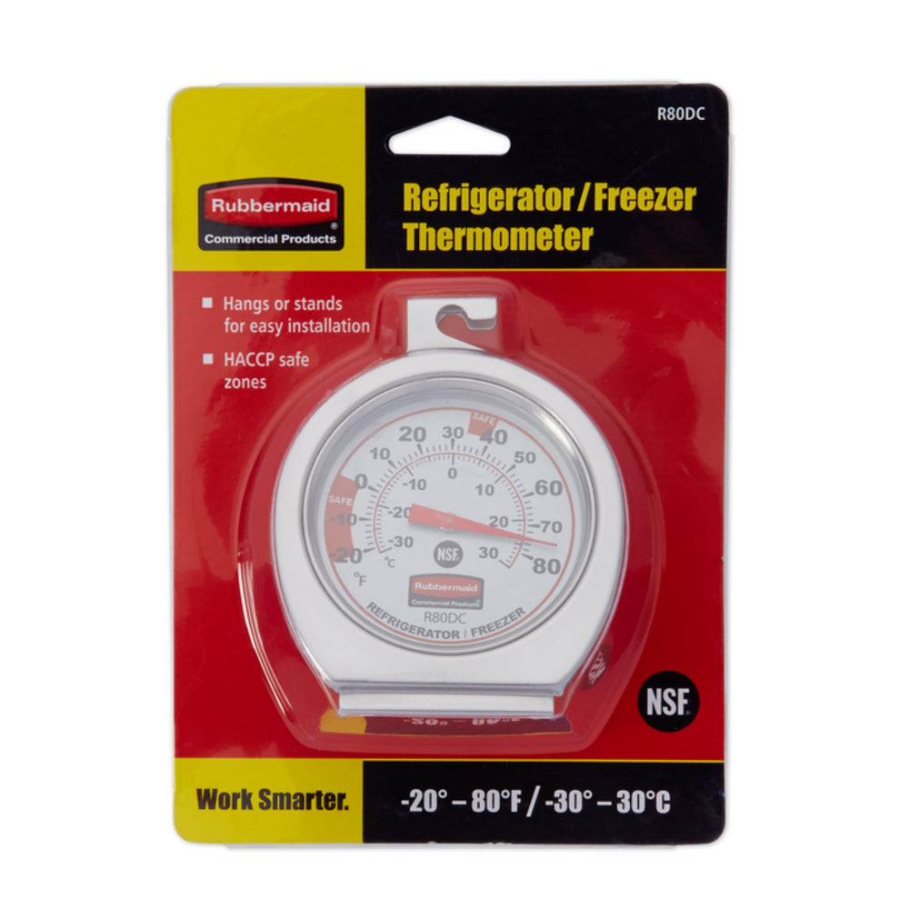 Thermometer, Classic Large Mechanical Dial, Chrome, Extreme Temperature Range for Use in Refrigerator/Freezer/Cooler/Fridge
