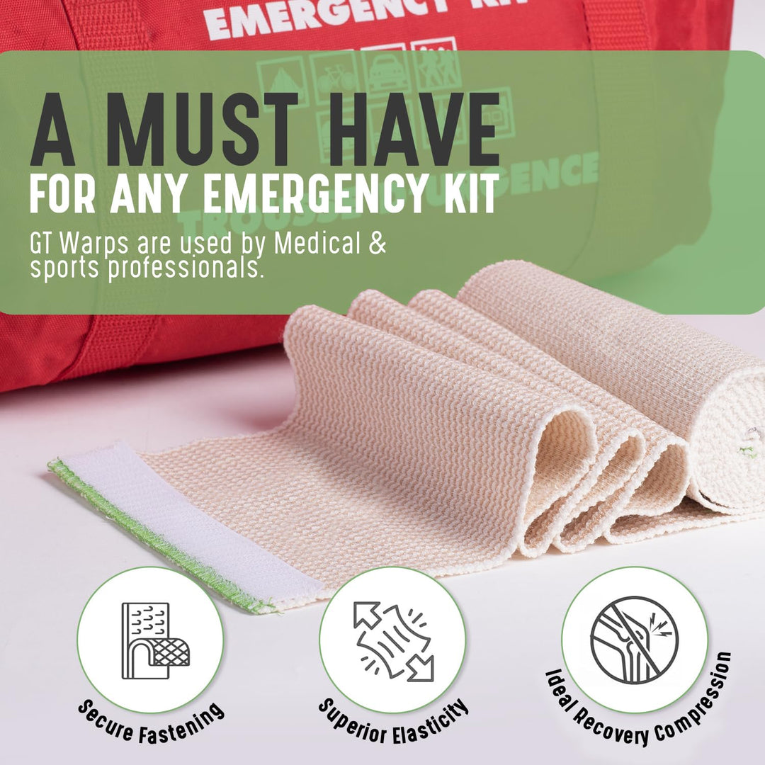 GT 6 Cotton Elastic Bandage with Hook and Loop Closure 