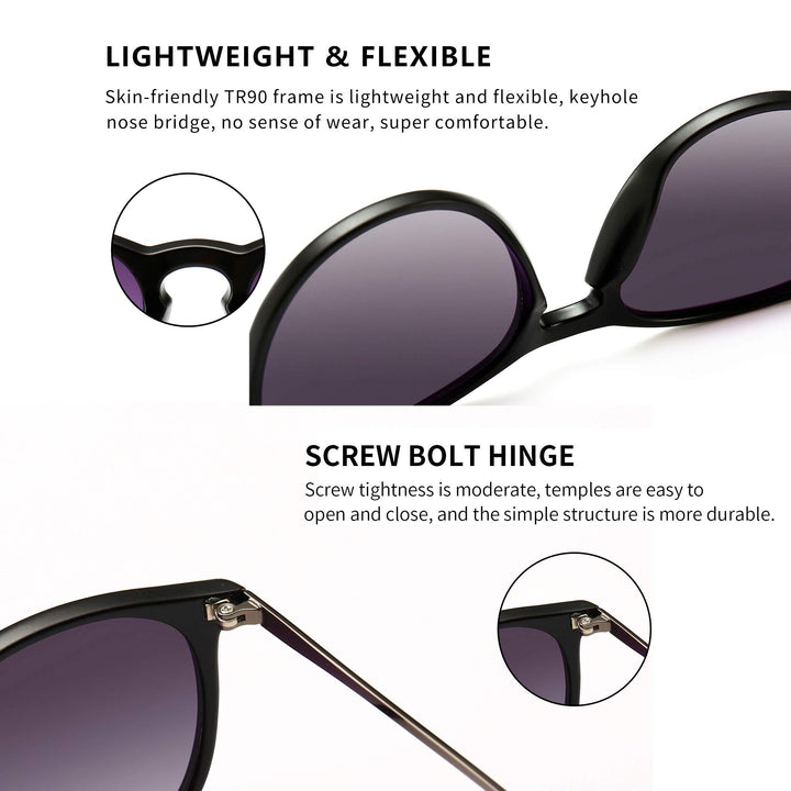SUNGAIT Vintage Round Sunglasses for Women Men Classic 