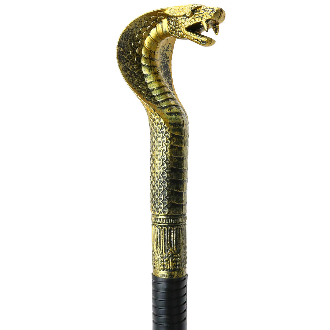 King Cobra Pimp Cane - Egyptian Style Staff or Scepter for Emperor - 1 Piece Costume Accessory Prop Gold