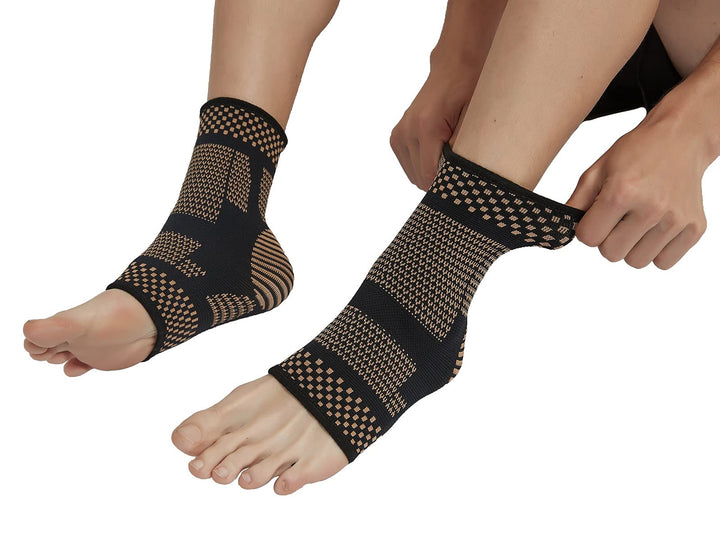 Copper Infused Ankle Braces Compression Sleeves Foot Su