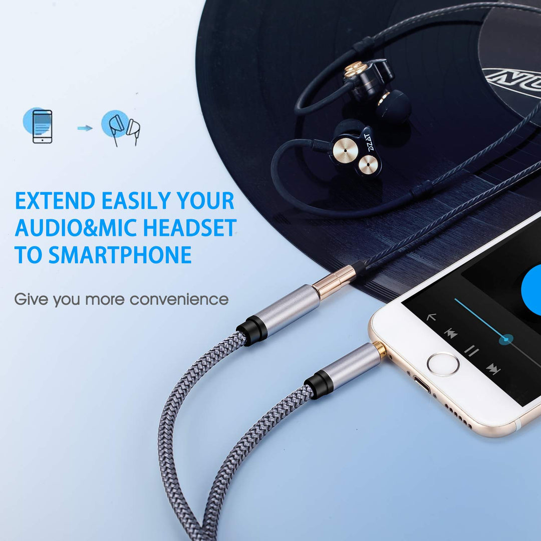 Audio Extension Cable 15Ft,Audio Auxiliary Stereo Extension Audio Cable 3.5mm Stereo Jack Male to Female, Stereo Jack Cord for Phones, Headphones, Speakers, Tablets and More(15Ft/5M)