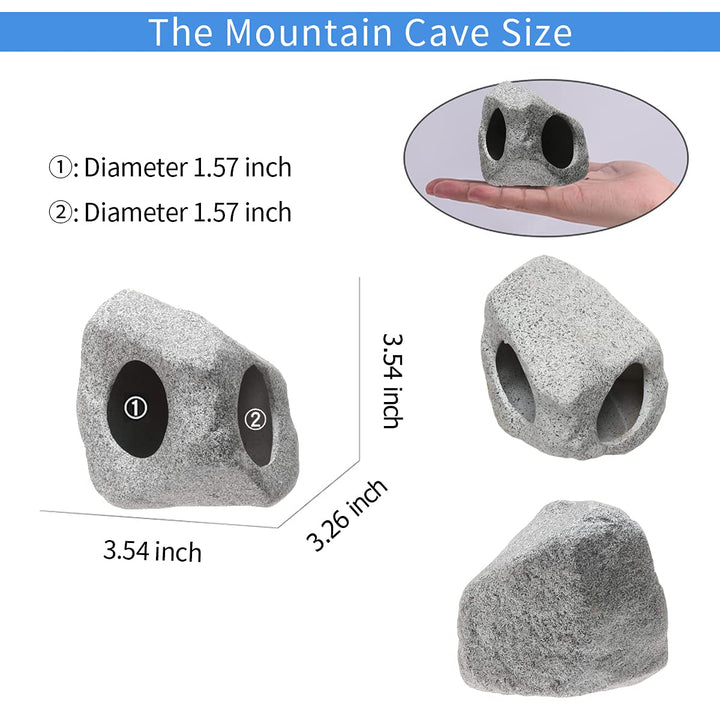 Ceramic Fish Tank Decorations, Betta Fish Tank Accessories Rock Caves, Stackable Aquarium Cichlid Cave, Betta Fish Hideout and House, Small Hiding Rock for Fish Bowl (Mountain Style)