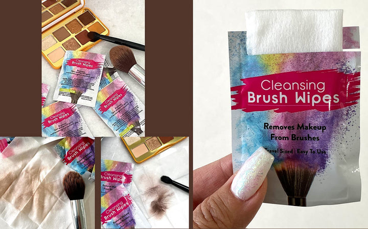 48 Individually Wrapped Makeup Brush Cleansing Cloths - Quick &amp; Convenient Brush Cleaner Wipe- For Make up Artists Cosmetology Students Make up Tutorial ON THE GO, Travel TSA Approved