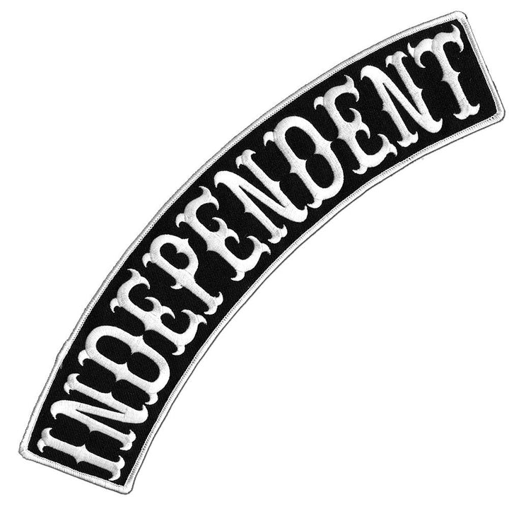 ® Independent Patch Embroidered TOP Rocker Biker Jacket Rider Vest Size XL 13 USA (Black-White)