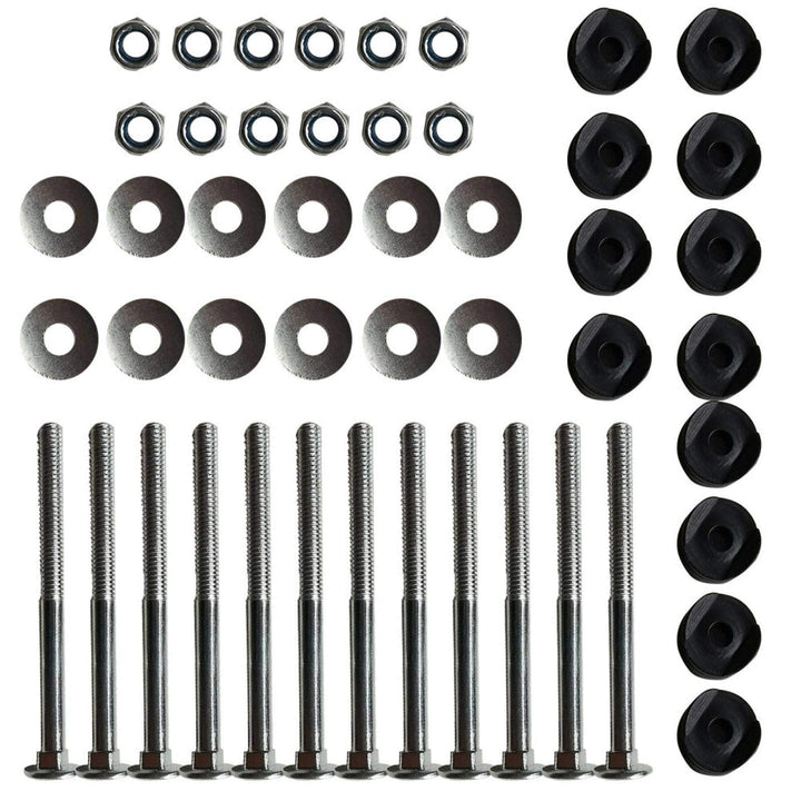 12pcs Trampoline Enclosure Pole Galvanized Steel Spacers Trampoline Screws, Jumping Bed Carriage Screw Nut Screw Square Head Trampoline Screws Peplacement Parts