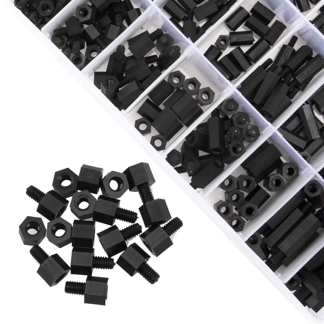 Rrina 432Pcs M2.5 M3 M4 Male Female Nylon Hex Standoff 