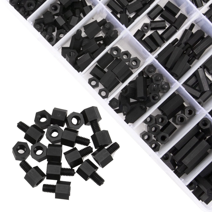 Rrina 432Pcs M2.5 M3 M4 Male Female Nylon Hex Standoff 