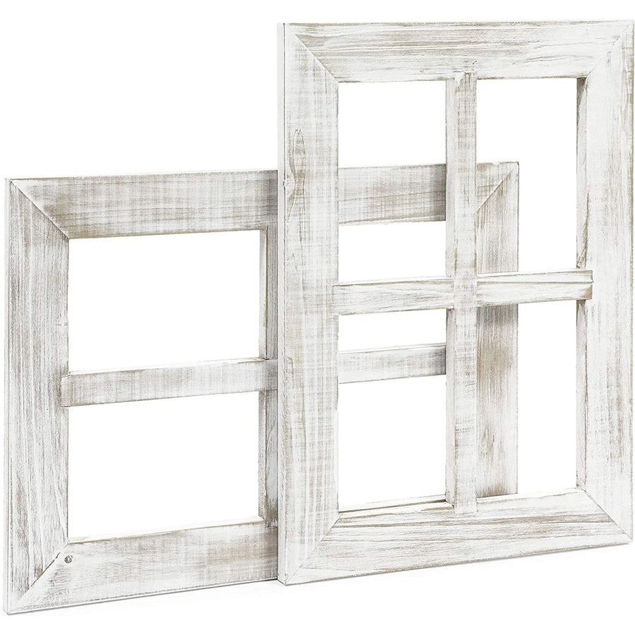 White Window Frame Farmhouse Wall Decor (11 x 15 Inches, 2 Pack)