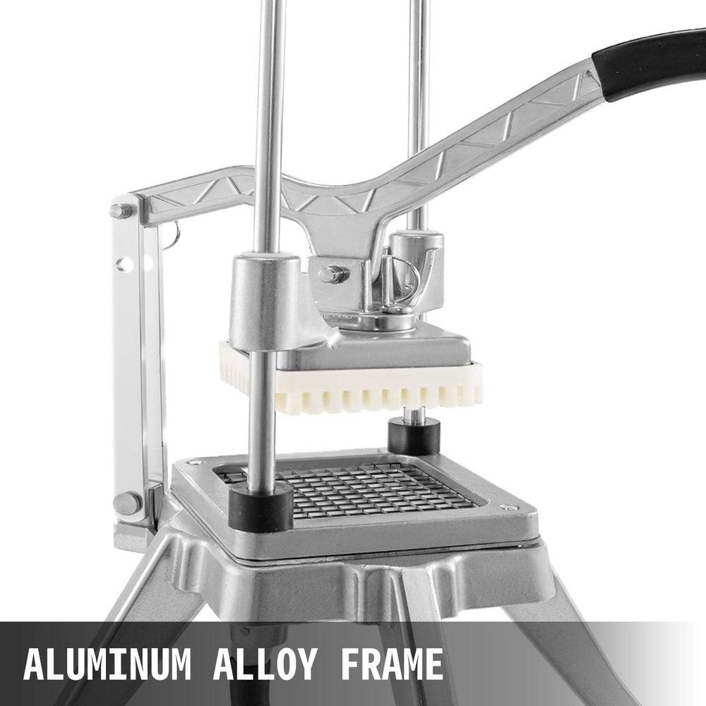 Happybuy Commercial Vegetable Fruit Chopper 1/4 Blade Heavy Duty Professional Food Dicer Kattex French Fry Cutter Onion Slicer Stainless Steel for Tomato Peppers Potato Mushroom, Silver